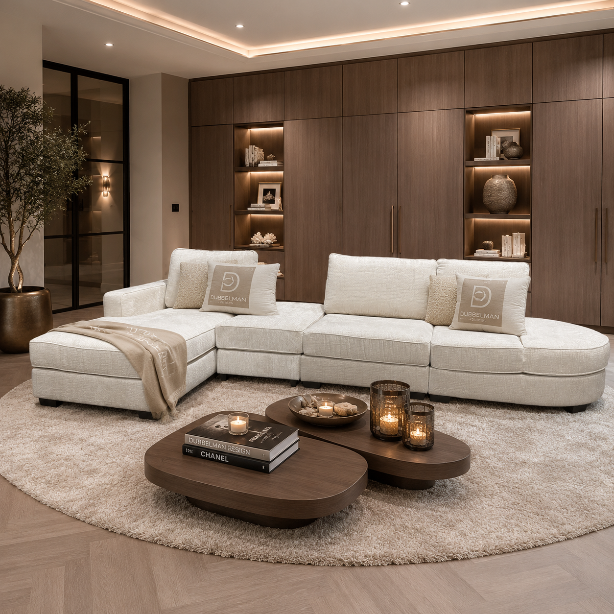 Luxe maatwerk bank Lavie van Dubbelman Design in hoogwaardige meubelstof