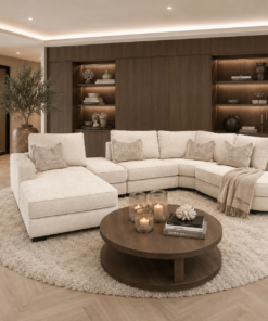 Luxe maatwerk bank Lavie van Dubbelman Design in hoogwaardige meubelstof