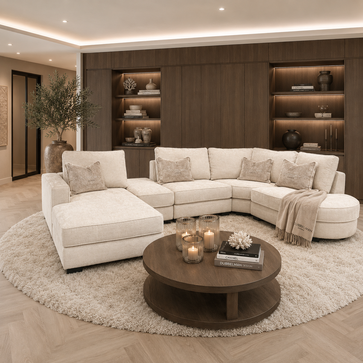 Luxe maatwerk bank Lavie van Dubbelman Design in hoogwaardige meubelstof