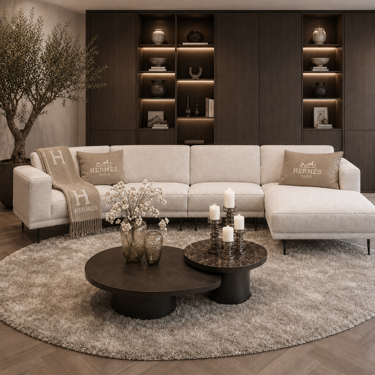 Moderne designbank Senna met vaste kussens en slanke pootje van Dubbelman Design