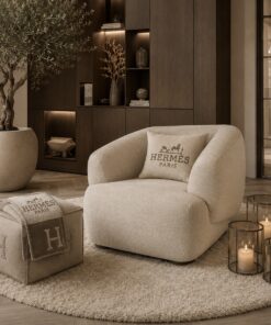 Fauteuil Nivé, prachtige elementenbank op maat met ronde vormen en heerlijk zitcomfort van Dubbelman maatwerk hotel chique Japandi