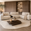 Bank Romée luxe maatwerk elementenbank met banktafel in beige hotel chique interieur