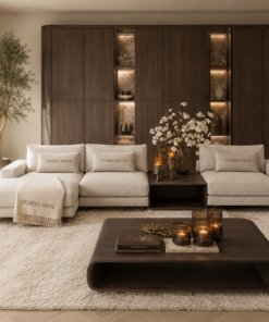 Bank Romée luxe maatwerk elementenbank in beige hotel chique interieur