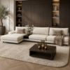 Bank Romée luxe maatwerk elementenbank met banktafel in beige hotel chique interieur