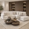 Exclusieve hoekbank Dubai van Dubbelman Design in een luxe meubelstof.