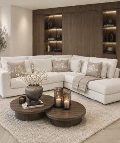 Exclusieve hoekbank Dubai van Dubbelman Design in een luxe meubelstof.