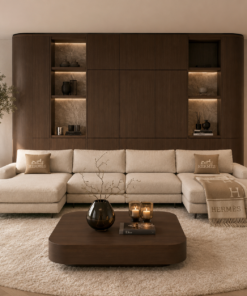 Bank Romée luxe maatwerk elementenbank in beige hotel chique interieur