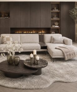 Moderne designbank Senna met vaste kussens en slanke pootje van Dubbelman Design