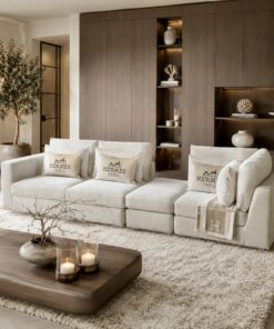 Exclusieve hoekbank Dubai van Dubbelman Design in een luxe meubelstof.
