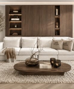 Exclusieve hoekbank Dubai van Dubbelman Design in een luxe meubelstof.