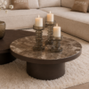 Maatwerk salontafel Lemont in marmer emperador dark, Dubbelman Design hotel chique interieur
