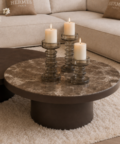Maatwerk salontafel Lemont in marmer emperador dark, Dubbelman Design hotel chique interieur