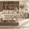Exclusieve hoekbank Dubai van Dubbelman Design in een luxe meubelstof.