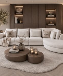 Exclusieve hoekbank Dubai van Dubbelman Design in een luxe meubelstof.