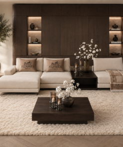 Bank Romée luxe maatwerk elementenbank in beige hotel chique interieur