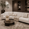 Moderne designbank Senna met vaste kussens en slanke pootje van Dubbelman Design