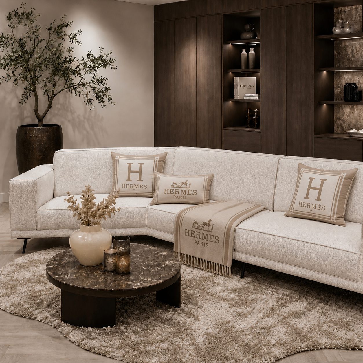 Moderne designbank Senna met vaste kussens en slanke pootje van Dubbelman Design