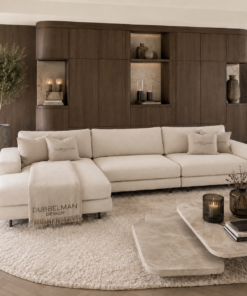 Bank Romée luxe maatwerk elementenbank in beige hotel chique interieur