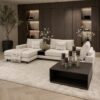 Luxe houten corner table op maat in donkerbruin hout