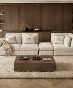 Exclusieve hoekbank Dubai van Dubbelman Design in een luxe meubelstof.