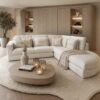 Exclusieve hoekbank Dubai van Dubbelman Design in een luxe meubelstof.
