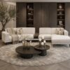 Moderne designbank Senna met vaste kussens en slanke pootje van Dubbelman Design