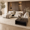 Bank Romée luxe maatwerk elementenbank met banktafel in beige hotel chique interieur