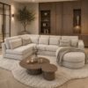 Exclusieve elementenbank Ayden van Dubbelman Design in een luxe meubelstof.