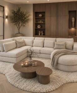 Exclusieve elementenbank Ayden van Dubbelman Design in een luxe meubelstof.