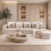 Exclusieve hoekbank Dubai van Dubbelman Design in een luxe meubelstof.