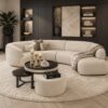 Bank Nivé, luxe elementenbank op maat met organische ronde vormen en fantastisch zitcomfort