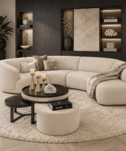 Bank Nivé, luxe elementenbank op maat met organische ronde vormen en fantastisch zitcomfort