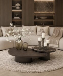 Maatwerk salontafel Lemont in donkerbruin hout, Dubbelman Design hotel chique interieur