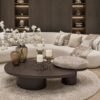 Maatwerk salontafel Lemont in donkerbruin hout, Dubbelman Design hotel chique interieur
