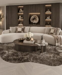Organisch vloerkleed Marron bruin 250x350 cm hotel chique