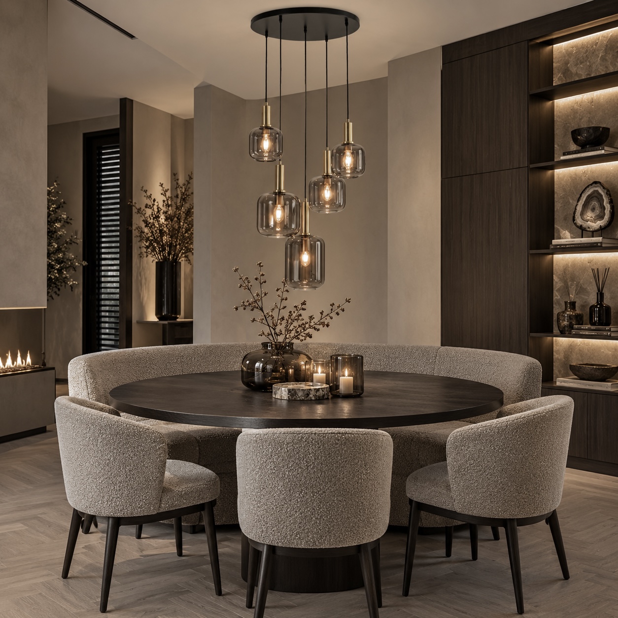 hanglamp rond 5 lights hotel chique