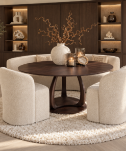Ronde mango bruine houten eettafel Dubbelman Design