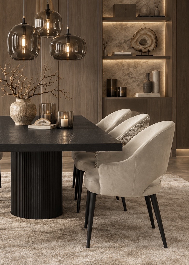 set van 6 eetkamerstoelen hotel chique Dubbelman Design