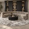 Rond vloerkleed Dundee beige 300 cm hotel chique