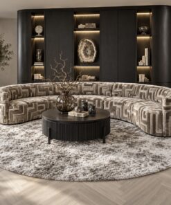 Rond vloerkleed Dundee beige 300 cm hotel chique