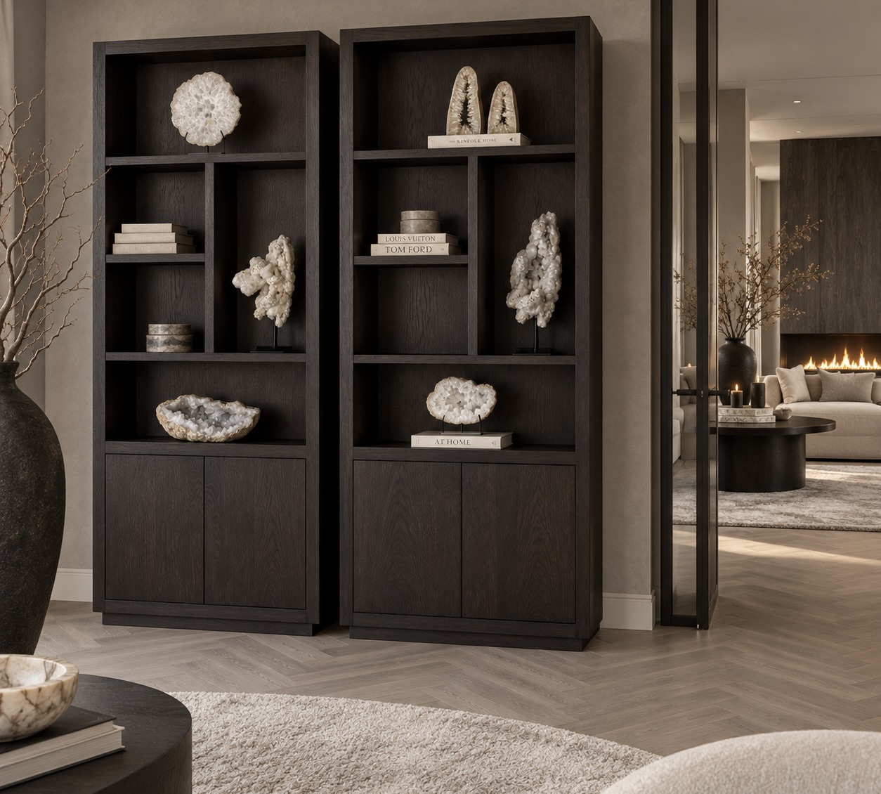 Vakkenkast donkerbruin 90 cm Dubbelman Design
