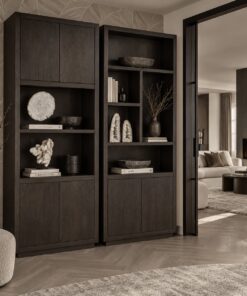 Vakkenkast donkerbruin 90 cm Dubbelman Design