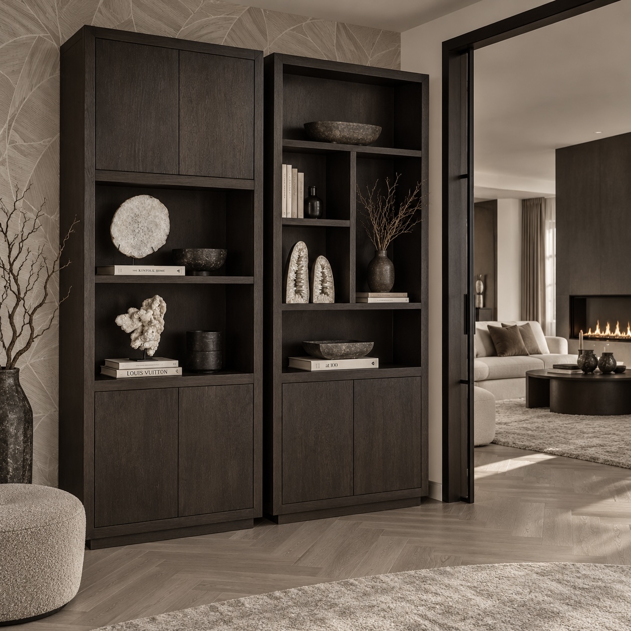 Vakkenkast donkerbruin 90 cm Dubbelman Design