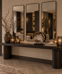Langwerpige spiegel met zwarte rand hotel chique