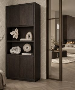 Vakkenkast donkerbruin 90 cm Dubbelman Design