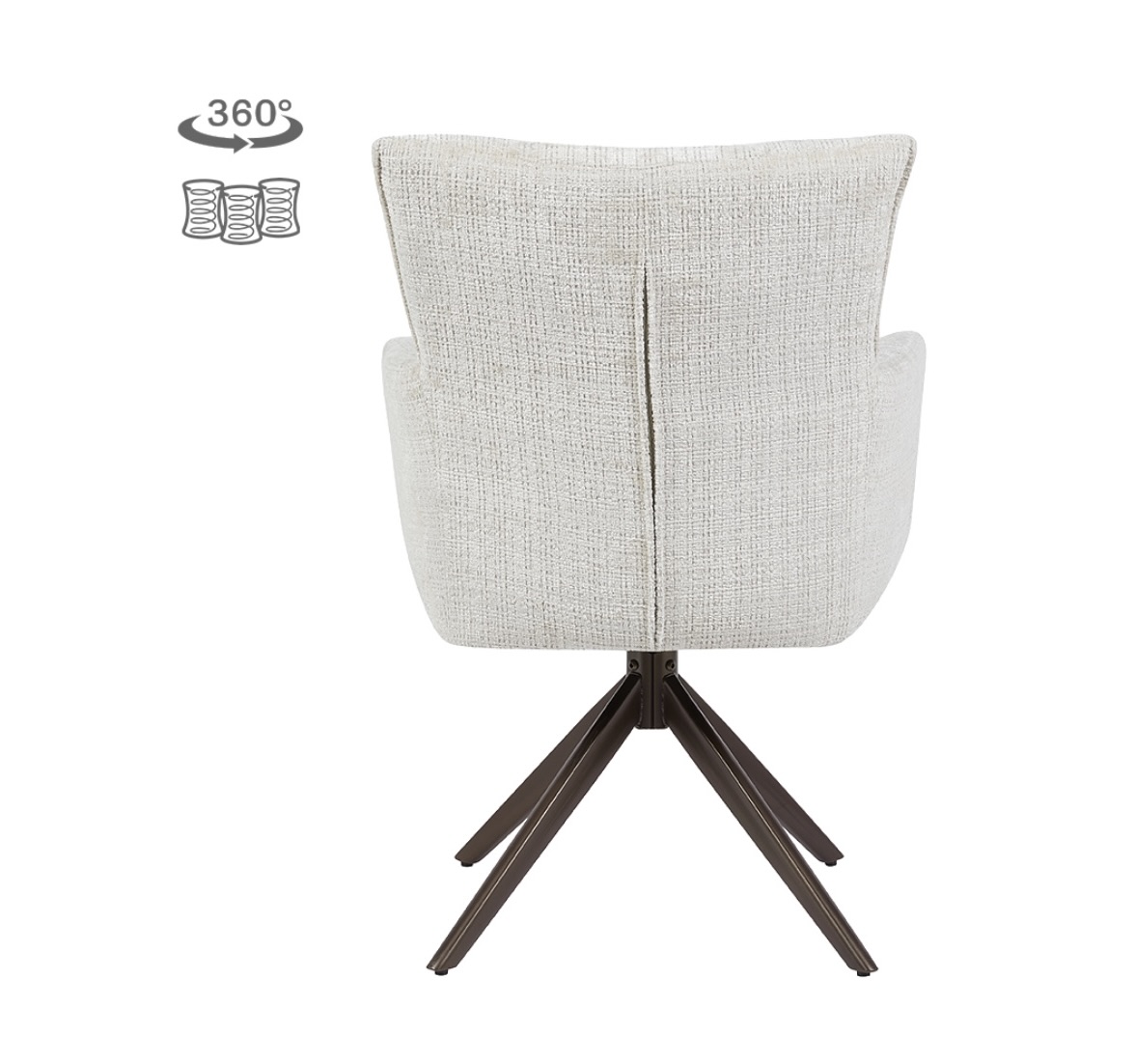 Eetkamerstoel Bardi Beige Draaibaar | Dubbelman Design