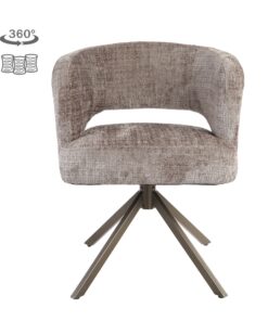Draaibare eetkamerstoel Mura Cremona 24 met Anodic Brown onderstel en pocketvering