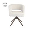 Draaibare eetkamerstoel Mura Cremona 02 Sand met Anodic Brown onderstel en pocketvering