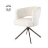 Draaibare eetkamerstoel Mura Cremona 02 Sand met Anodic Brown onderstel en pocketvering
