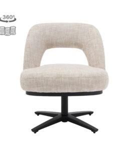 Eetkamerstoel Caldes Ted 24 Off White draaibaar met pocketvering
